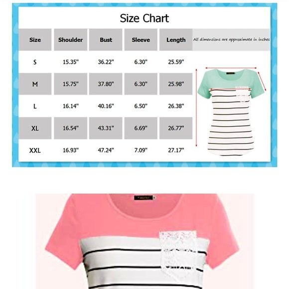 SUMMER COLORBLOCK SHORT SLEEVE TOP WITH LACE POCKET - Picture 2 of 7